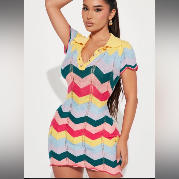 Striped Sweater Dress - Picture 3 of 4